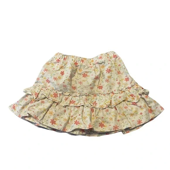 Classic‎ Pooh 3T cream/yellow floral elastic waist 100% cotton A line skirt - Picture 3 of 5
